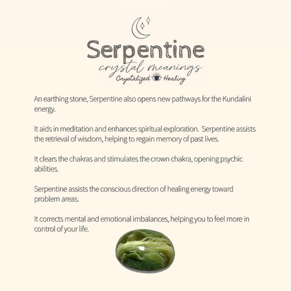 SERPENTINE CRYSTAL - 1X RAW STONE - Picture 4 of 5